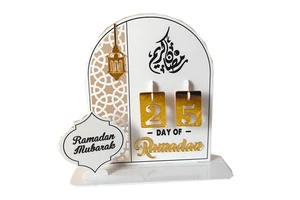Plastic Ornament Ramadan Eid Mubarak Count Down Calendar Board Eid Party Acrylic Calendar Board Ramadan Kareem Party Supplies