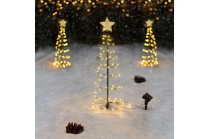 Spiral Christmas Tree LED Lights Christmas Tree Spiral String Lamps Xmas Decoration for Garden and Lawn