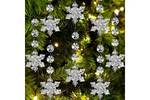 DIY Christmas Crystal Snowflake Ornaments Acrylic Christmas Decor Pendants Wedding Party Decorations