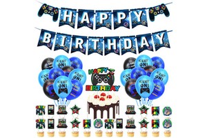 Blue Game on Party Decoration Set Boys Birthday Game on Controller Globo Video Game Controller Printed Balloons Supplies