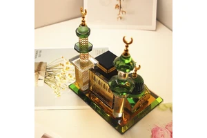 Ramadan Decorative Crystal Glass Ornaments Islamic Muslim Party Supplies with Mubarak Kareem Eid Kareem for Parties Celebrations