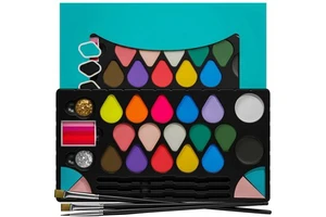 Halloween Carnival Face Painting Kit Non-toxic Water Activated Body Paint Palette With Professional Face Paint Set For Kids