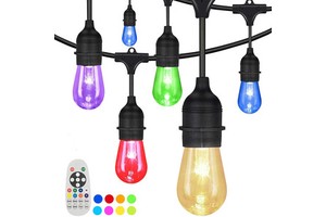 S14 RGB LED String Lights E27 Waterproof Resistant Bulbs Remote Outside Light for Garden Patio Garland Christmas Holiday Wedding