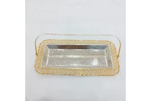 Hot Selling Middle East Hollow-out Iron Moon Crafts Ramadan Festival Supply Gold Silver Meal Tray Eid Mubarak Ramadan Decoration