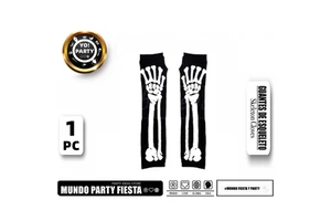 Long Skeleton Halloween Holiday Supplies #60556 Gloves