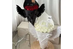 Romantic Angel Wings Creative High-End Flower Bouquet Exquisite Feathered Wing Decorations DIY Floral Art Supplies Gift 1 Piece