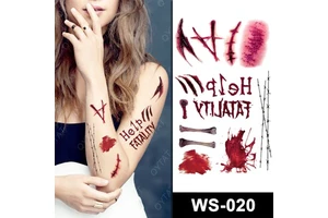 Wholesale Skin Safe Party Costumes Scary Wound Blood Body Makeup Temporary Sticker Tatoo Halloween