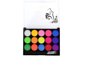 Water Soluble Face Paint Body Painting 15 Colors Palette Washable Water Based Paint Kit Fluorescent Festival Creative Makeup