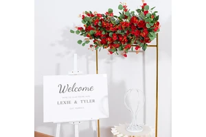 Artificial Flower Row Wedding Table Centerpiece Flowers Backdrop White Rose Decor Party Stage Floral Arrangement 100cm Luxury