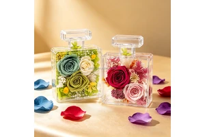Refined Preserved Floral Acrylic Gift for Grandparents'Day,Baptism&Housewarming,Carnival,Festival&Party Favors