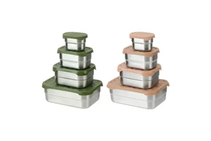 Microwave Safe Portable Lunch Box Set Stackable Stainless Steel Food Container Silicone Seal Fresh Keeping Design