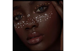 Waterproof Eco-Friendly Paper Temporary Tattoo Sticker Metallic Gold Silver Freckles Face Makeup Patches Glitter Faux Speckles