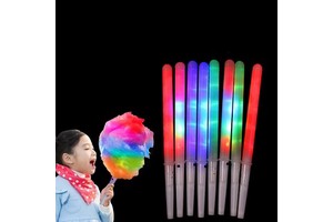 Party And Event Supply LED Cotton Candy Cones Colorful Glowing Marshmallow Sticks