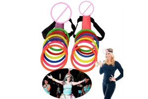 Hen Party Games 2pcs Bachelorette Party Favor Ring Party Games Hen Girls Night Novelty Props Adult Simulation Shaped Toss Game