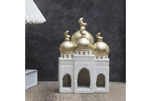 Beautiful Ceramic Mosque-Textured Ramadan Gifts Painted RAMADAN for Muslims Festive Season Supplies