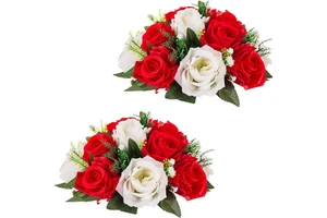 Factory Wholesale Wedding Series Artificial Table Bouquets, Decorative Flowers for Living Rooms & Hotel Rotating Turntables