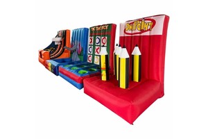 Commercial 4 In1 Kids & Inflatable Carnival Games Set Eco-Friendly PVC Material 5x5m Size for Outdoor Events for Party Rental