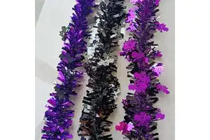 Purple Black Plastic Reusable Indoor Halloween Cartoon Bat Strap Flower Party Decoration Holiday Arrangement Supplies