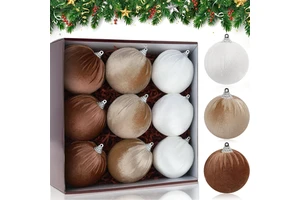 Wholesale Champagne Green Color Velvet Cloth Ball 6.5 cm Happy New Year Christmas Ball Tree Ornaments