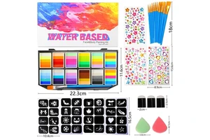 Wholesale Halloween Makeup Body Painting Supplies Party Face Paint Palette Children's Age Group Split Cake Face Paint Kit