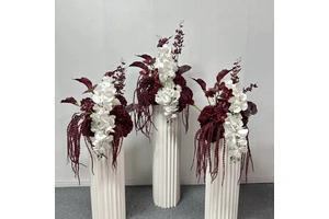 Party Supplies Red Silk Flowers Custom White Wedding Rose Bouquets Centerpiece Table Decorations Floral Arrangements