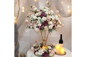 FL-091 Purple Flower Ball Wedding Bouquet Dark Purple Wedding Table Centerpieces Arrangement for Table Decoration