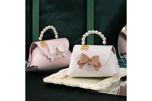 Creative Faux Leather Storage Box With Bow Cute Mini Bag For Wedding & Birthday Party Tiny Bag For Gift Sets