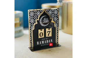 DAMAI Ramadan Decorations Muslim Islamic Eid Mubarak Gold White Black Moon Ramadan Countdown Calendar Table Ramadan Accessories
