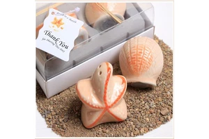 Wedding Party Favors Seashell & Starfish Salt and Pepper Shakers