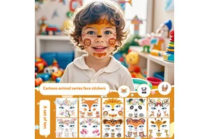 Animal Face Temporary Tattoo Stickers for Kids Magic Stage Makeup for Holiday Parties New Paper Face Stickers