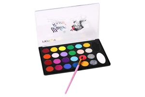 26-Color Water-Based Face Paint Kit with 5 Brushes for Children Birthday Party Decorations