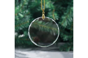 Hot Round Crystal Blank Hanging Ornaments Glass Etched Ornaments for Christmas Holiday Decoration