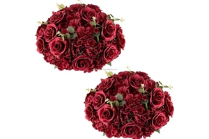Home Table Decoration Artificial Roses Wedding Centerpieces Purple Flowers Ball for Wedding Decoration and Table Centerpiece