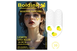 Bright Lemon Fruit Face Makeup Patches 10PCS Glitter Speckles Instant Blooming Stickers for Summer Outdoor Party Decoration