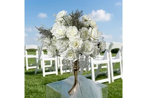 Wedding Table Decorations Red White Rose Flower Centerpieces Artificial Flower Balls for Home Hotel Villa Party Decoration