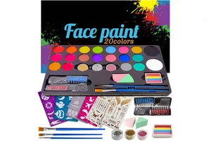 Bonvada Hot Selling Easy to Remove 20 Colors Washable Face Paint Kit for Kids Parties Customizable Size