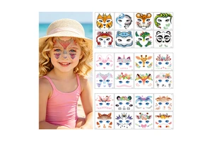 Hot Sale Birthday Party Favors Waterproof Makeup Fake Tattoo Stickers Fox Tiger Temporary Tattoos Face Animal Stickers for Kids