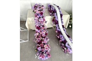 Hot Selling Romantic Purple Wedding Flower Art Props Long Table Flower Flower Centerpieces for Wedding Event Decoration