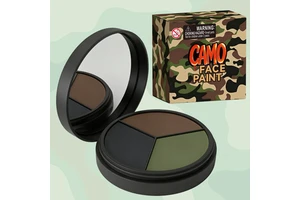 Camouflage Body Painting Supplies 3-Color Camo Face Paint Palette with Mirror