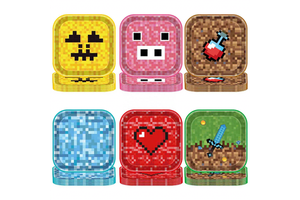Pixel World Children Cartoon Party Supplies for Birthday Gathering Event