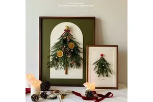 Christmas DIY Photo Frame Decorative Dried Flower Eternal Flower Set Table Handmade Solid Wood Rectangle Creative Stereoscopic
