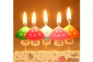 Mushroom Shaped Birthday Celebration Candles Party Favor for Wedding New Year and Easter for Bars