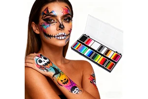 Professional Children's Face Paint Palette Body Painting Water Activated Face Painting Kit for Halloween Makeup Artist