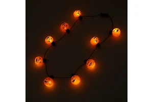 LED Pumpkin Necklace Halloween Graduation Father's Day Flashing Glowing Eco-friendly Reusable Jewelry for Party Costume