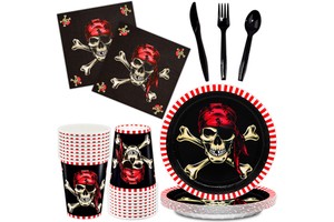 Donghui Halloween Theme Disposable Dinnerware Set Party Decorations Paper Party Table Decorations Tableware Party Supplies