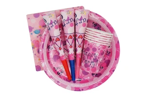 IDA Paper Party Set Favors Banner/Balloon/Garland/Horn Food Safety Kids Birthday Party Supplies Drape Model
