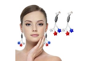 ISHINE National Day ROMANCE LED RGB Star Earrings PS Material Portable Birthday Party Wedding Decoration National Day