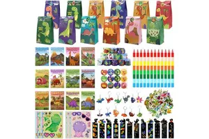 134 Pcs Dinosaur Party Favors Goodie Bags Stuffers for Kids Dinosaur Coloring Books Birthday Party Favors Promotional Gift