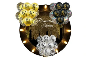 12 Inch Thick Disposable Ramadan Kareem Latex Balloon Kit Muslim Eid Party Decorations Islamic Party Supplies Mubarak Eid
