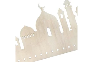 631672 Ramadan Wooden Hanging Decoration 1pcs 31.5*19cm, 6mm Deco-Hanging Party Maker Ramadan Supplies
